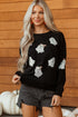 Playful Ghost Applique Crew Neck Pullover Sweatshirt