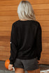 Playful Ghost Applique Crew Neck Pullover Sweatshirt
