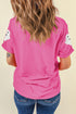 Playful Ghost Graphic Crew Neck Short Sleeve Tee
