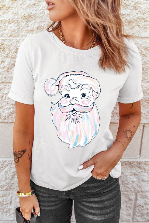 Playful Graphic Print Short Sleeve Crew Neck Tee