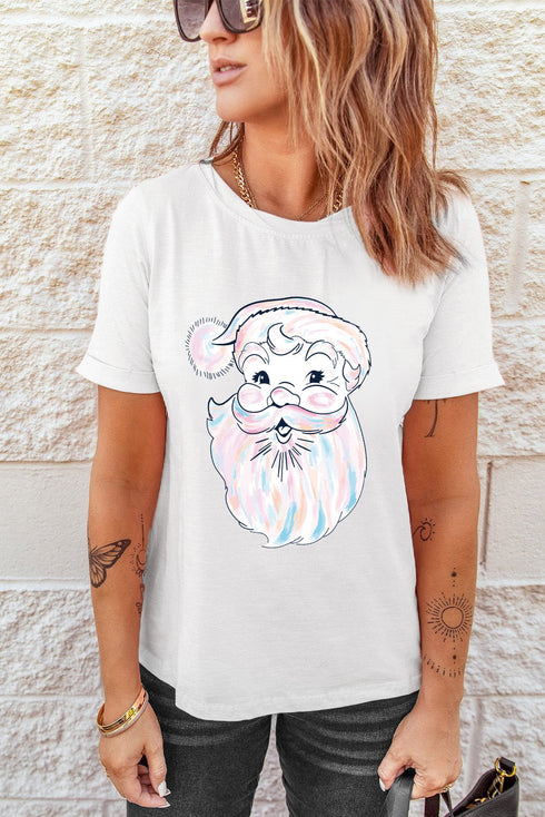 Playful Graphic Print Short Sleeve Crew Neck Tee