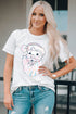 Playful Graphic Print Short Sleeve Crew Neck Tee