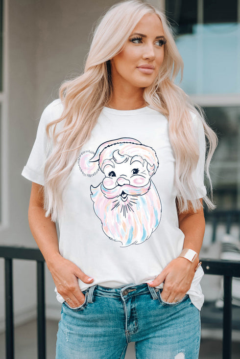 Playful Graphic Print Short Sleeve Crew Neck Tee