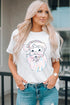 Playful Graphic Print Short Sleeve Crew Neck Tee