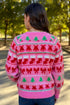 Playful Graphic Round Neck Retro Inspired Knit Sweater