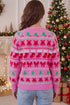 Playful Graphic Round Neck Retro Inspired Knit Sweater