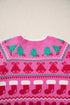 Playful Graphic Round Neck Retro Inspired Knit Sweater