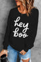Playful Letter Graphic Long Sleeve Crew Neck Pullover Sweatshirt