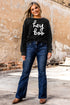 Playful Letter Graphic Long Sleeve Crew Neck Pullover Sweatshirt