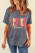 Playful Letter Print Crew Neck Short Sleeve Graphic Tee