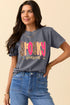 Playful Letter Print Crew Neck Short Sleeve Graphic Tee