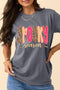 Playful Letter Print Crew Neck Short Sleeve Graphic Tee