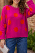 Playful Polka Dot Patterned Knit Pullover Sweater