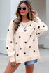 Playful Polka Dot Relaxed Split Hem Pullover Top