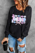 Playful Retro Floral Teacher Graphic Patchwork Pullover Sweatshirt