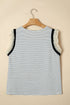 Playful Ruffle Trim Striped Print Tank Top