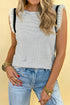 Playful Ruffle Trim Striped Print Tank Top