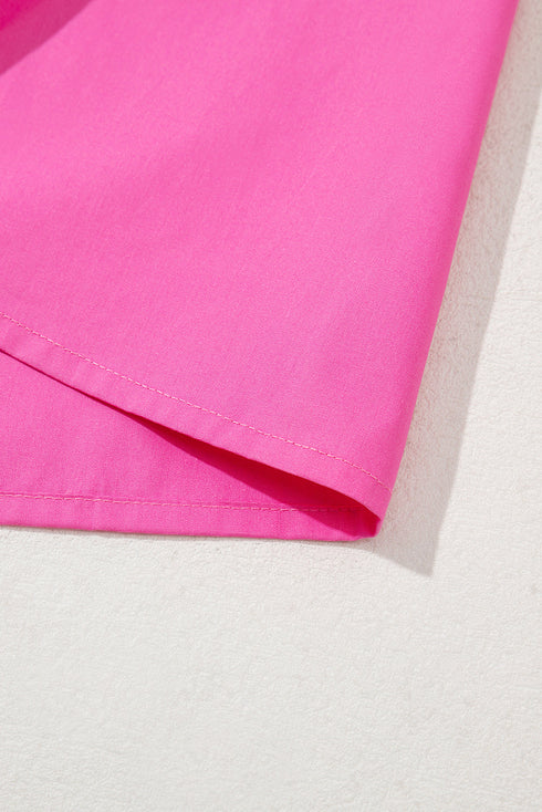 Playful Scalloped Edge Detail Layered Flutter Sleeve V Neck Top