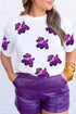 Playful Sequin Balloon Dog Print Crew Neck Tee