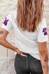 Playful Sequin Balloon Dog Print Crew Neck Tee