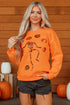 Playful Skeleton And Pumpkin Graphic Pullover Sweatshirt