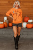 Playful Skeleton And Pumpkin Graphic Pullover Sweatshirt
