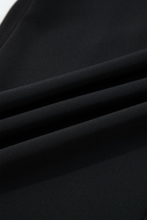 Pleated High Waist Pull On Wide Leg Pants