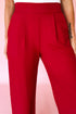 Pleated High Waist Pull On Wide Leg Pants