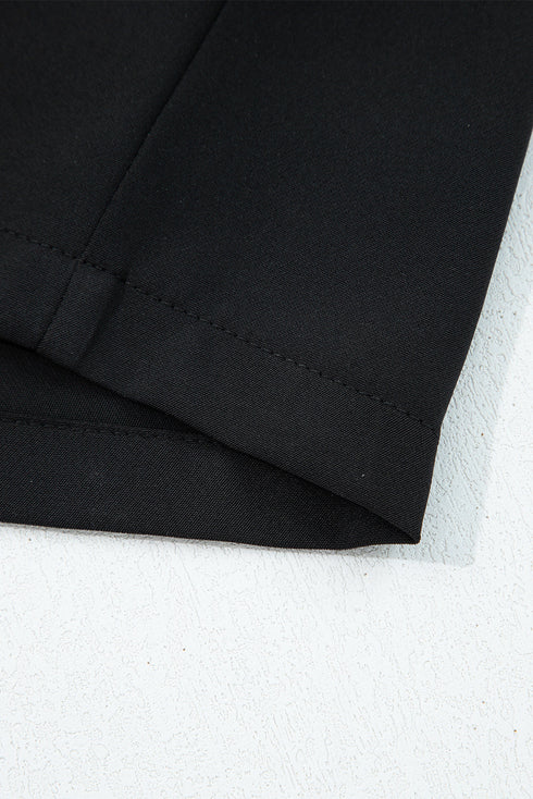 Pleated High Waist Pull On Wide Leg Pants