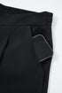 Pleated High Waist Pull On Wide Leg Pants