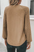 Pleated Neckline Knit Bodice Lace Sleeve Top