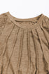 Pleated Neckline Knit Bodice Lace Sleeve Top