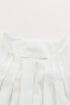Pleated Neckline Long Sleeve Bishop Cuff Blouse