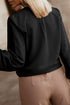 Pleated Neckline Long Sleeve Bishop Cuff Blouse