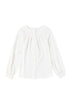 Pleated Neckline Long Sleeve Bishop Cuff Blouse