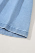 Pleated Patchwork Lightweight Wide Leg Denim Shorts