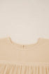 Pleated Ruffle Trim Long Sleeve Chiffon Blouse