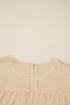 Pleated Ruffle Trim Long Sleeve Chiffon Blouse