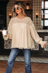 Pleated Ruffle Trim Long Sleeve Chiffon Blouse