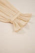 Pleated Ruffle Trim Long Sleeve Chiffon Blouse