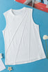 Pleated Texture Crew Neck Sleeveless Everyday Essential Tank