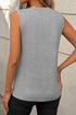Pleated Texture Crew Neck Sleeveless Everyday Essential Tank