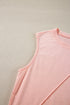 Pleated Texture Crew Neck Sleeveless Everyday Essential Tank