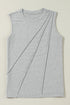 Pleated Texture Crew Neck Sleeveless Everyday Essential Tank