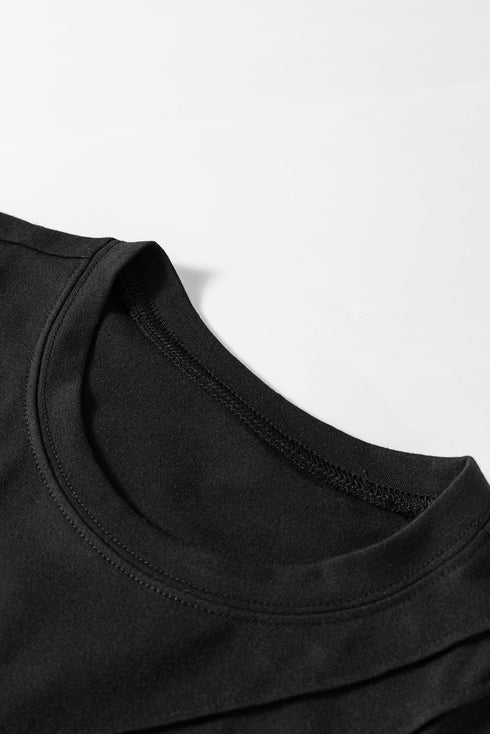 Pleated Texture Crew Neck Sleeveless Everyday Essential Tank