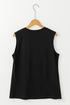Pleated Texture Crew Neck Sleeveless Everyday Essential Tank