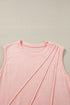 Pleated Texture Crew Neck Sleeveless Everyday Essential Tank