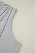 Pleated Texture Crew Neck Sleeveless Everyday Essential Tank