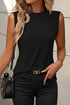 Pleated Texture Crew Neck Sleeveless Everyday Essential Tank