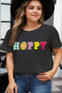 Plus HOPPY Chenille Embroidered Easter Fashion Tee